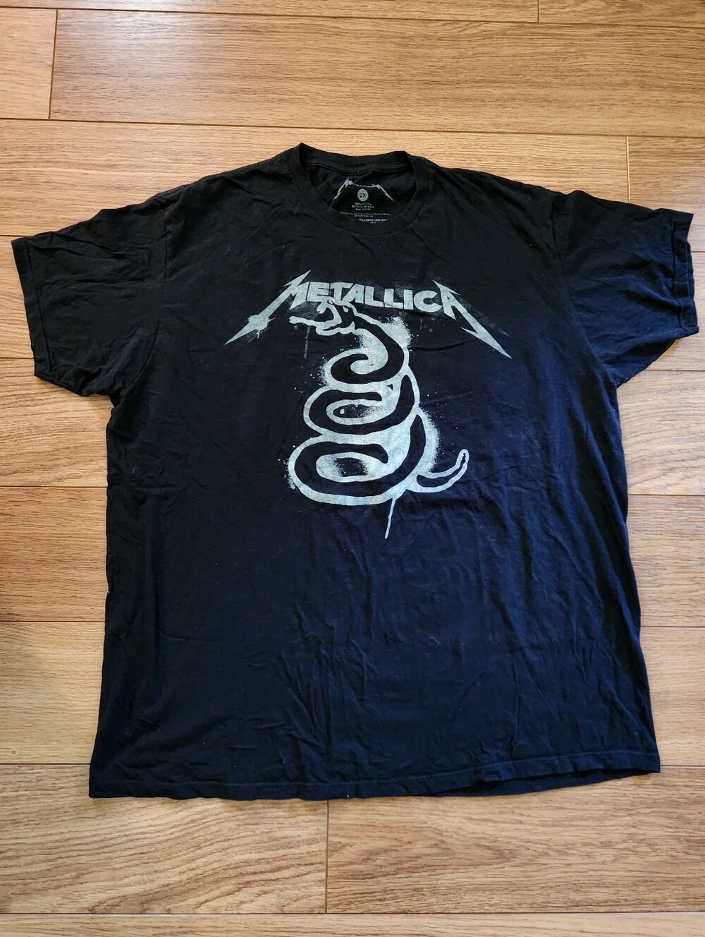 Metallica Black Album Cotton Graphic Band Short Sleeve Tee Black 2X